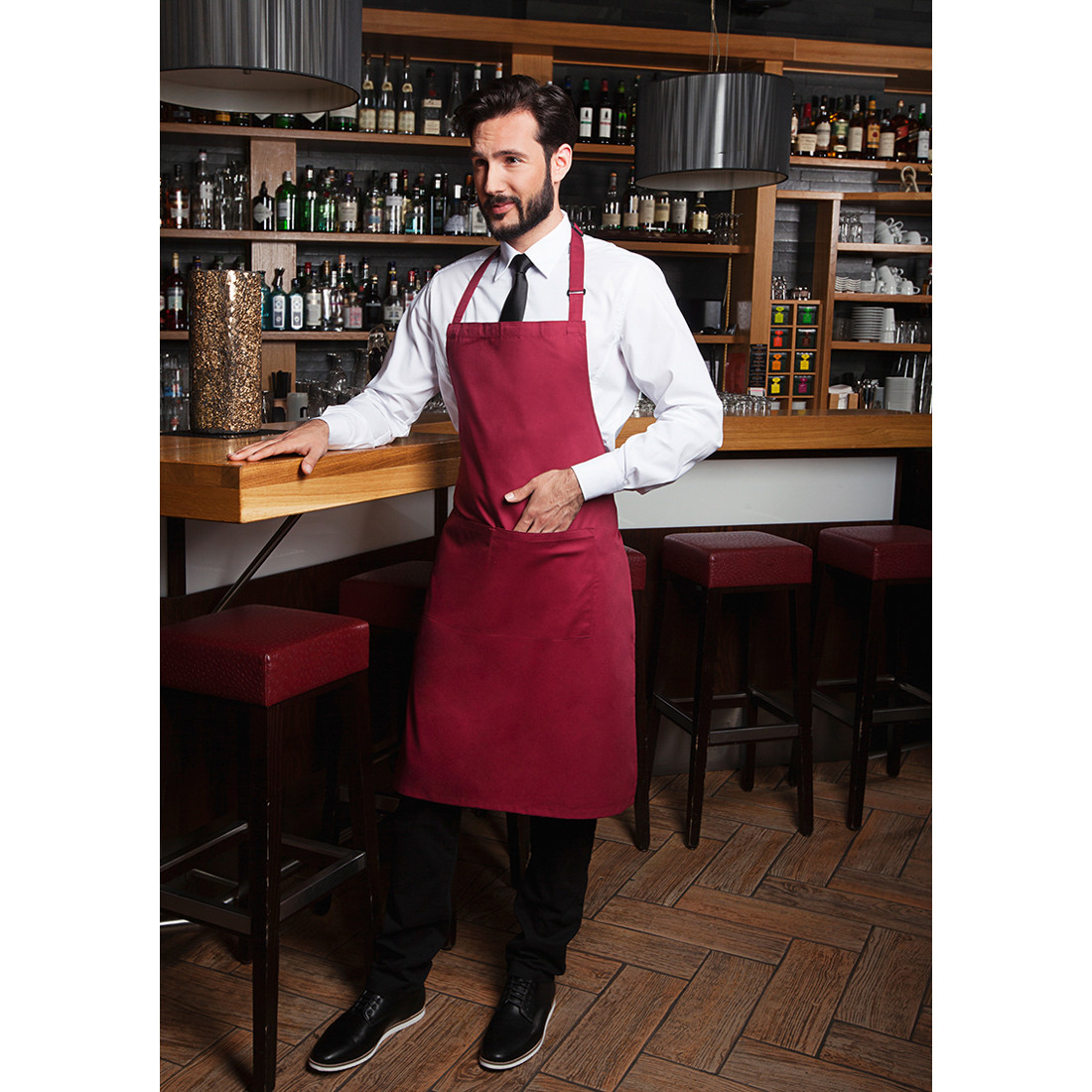 Tablier à bavette Basic avec boucle et poche - Les vêtements de protection Tablier à bavette Basic avec boucle et poche - Les vêtements de protection