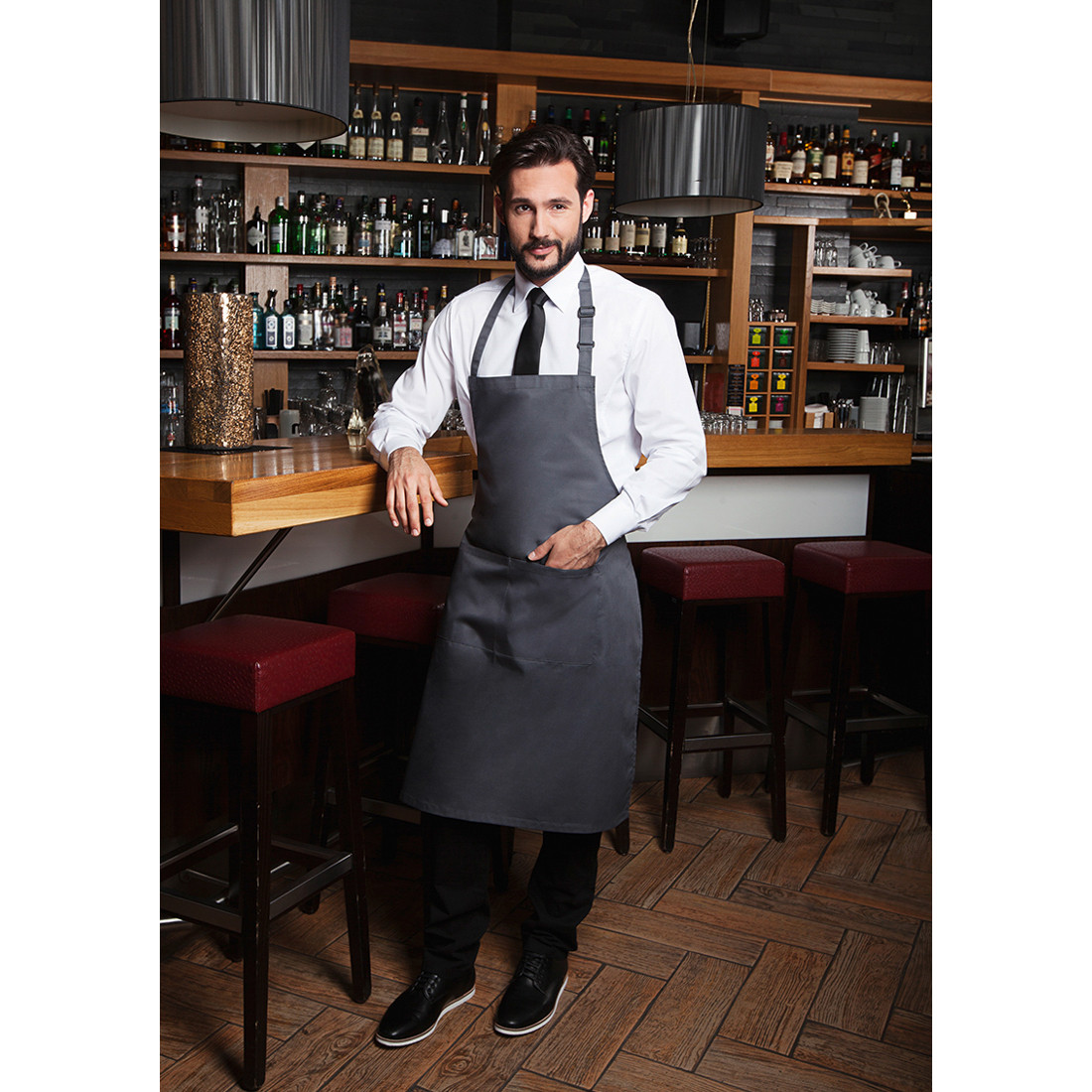 Tablier à bavette Basic avec boucle et poche - Les vêtements de protection Tablier à bavette Basic avec boucle et poche - Les vêtements de protection