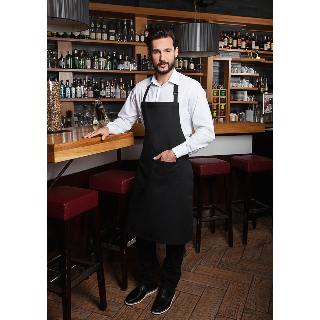 Tablier à bavette Basic avec boucle et poche - Les vêtements de protection Tablier à bavette Basic avec boucle et poche - Les vêtements de protection