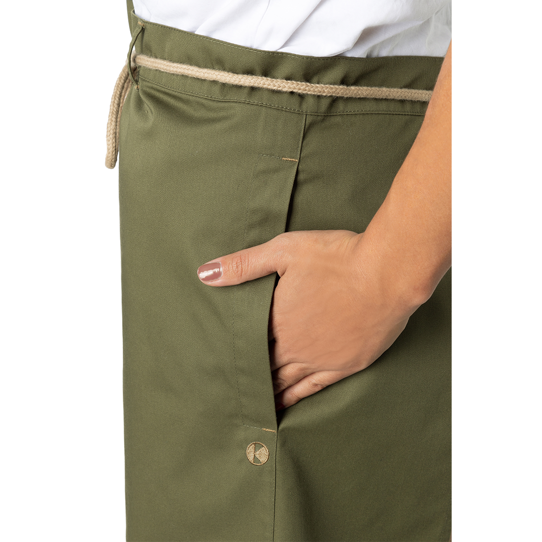 Waist Apron New-Nature , from sustainable material , 65% GRS Certified Recycled Polyester / 35% Conventional Cotton - Safetywear Waist Apron New-Nature , from sustainable material , 65% GRS Certified Recycled Polyester / 35% Conventional Cotton - Safetywear