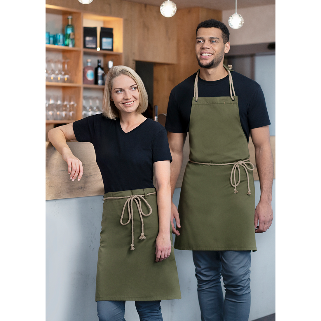 Waist Apron New-Nature , from sustainable material , 65% GRS Certified Recycled Polyester / 35% Conventional Cotton - Safetywear Waist Apron New-Nature , from sustainable material , 65% GRS Certified Recycled Polyester / 35% Conventional Cotton - Safetywear