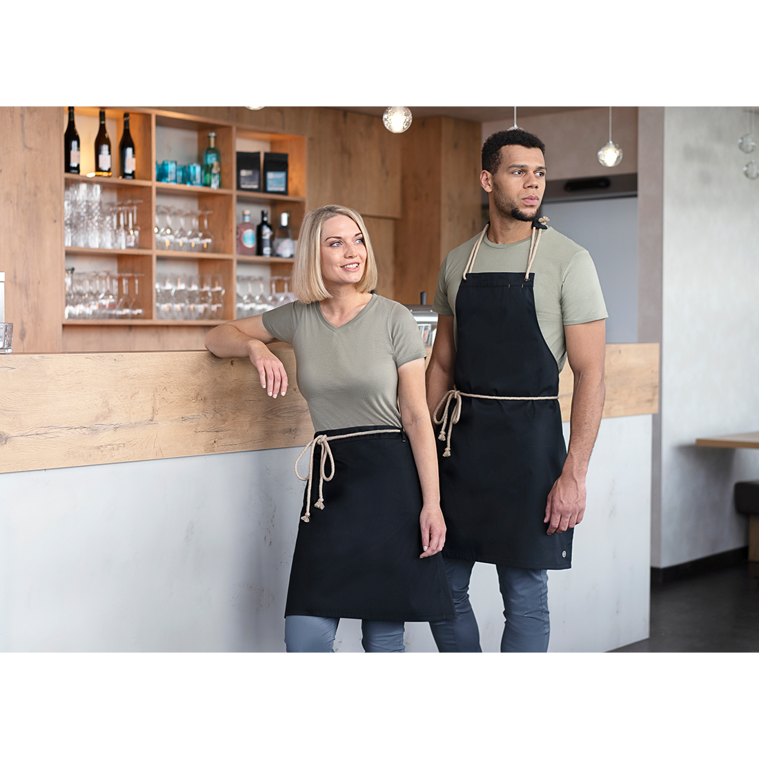 Waist Apron New-Nature , from sustainable material , 65% GRS Certified Recycled Polyester / 35% Conventional Cotton - Safetywear Waist Apron New-Nature , from sustainable material , 65% GRS Certified Recycled Polyester / 35% Conventional Cotton - Safetywear