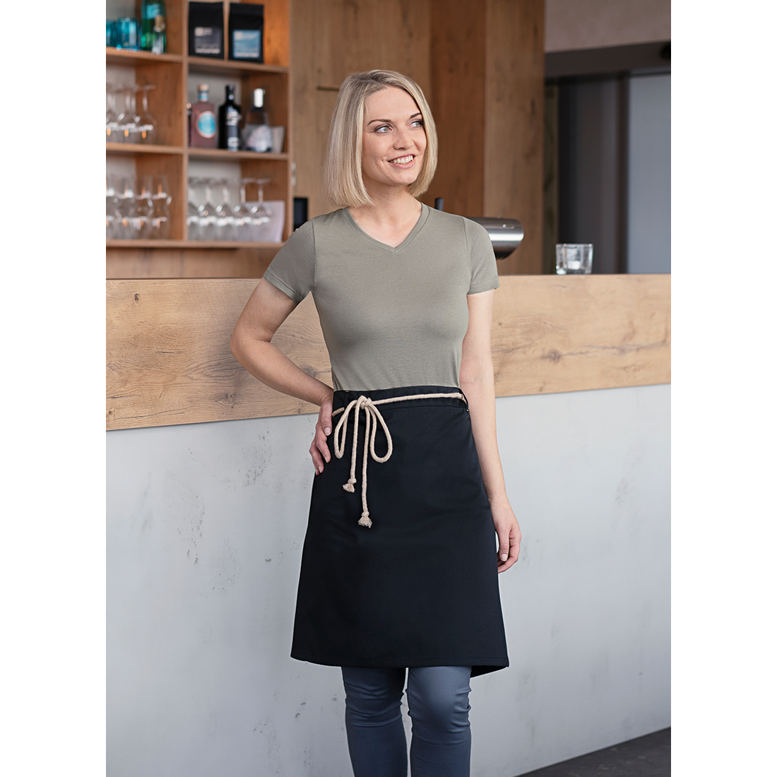 Waist Apron New-Nature , from sustainable material , 65% GRS Certified Recycled Polyester / 35% Conventional Cotton - Safetywear Waist Apron New-Nature , from sustainable material , 65% GRS Certified Recycled Polyester / 35% Conventional Cotton - Safetywear