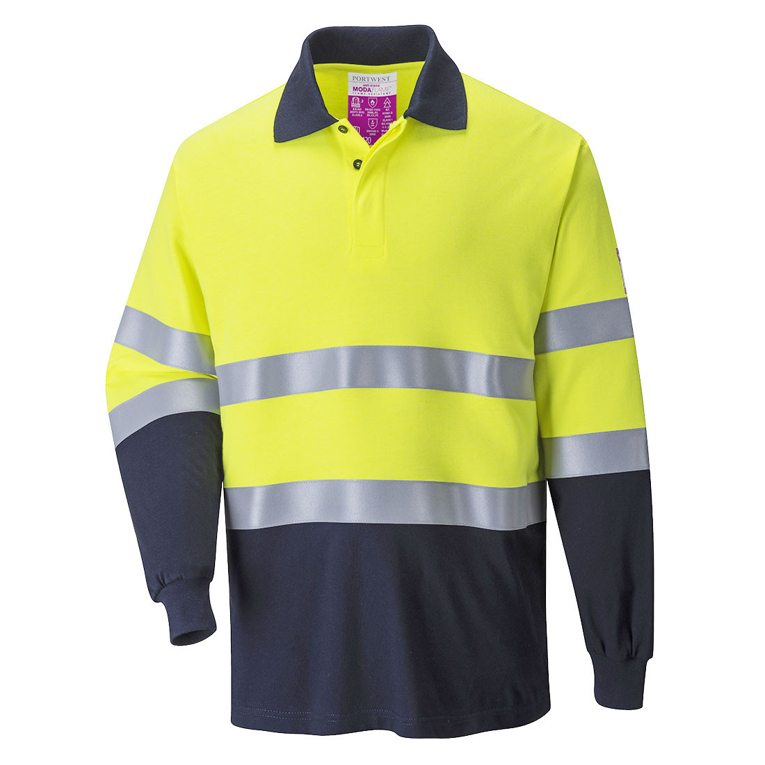 Flame Resistant Anti-Static Two Tone Polo Shirt - Safetywear Flame Resistant Anti-Static Two Tone Polo Shirt - Safetywear