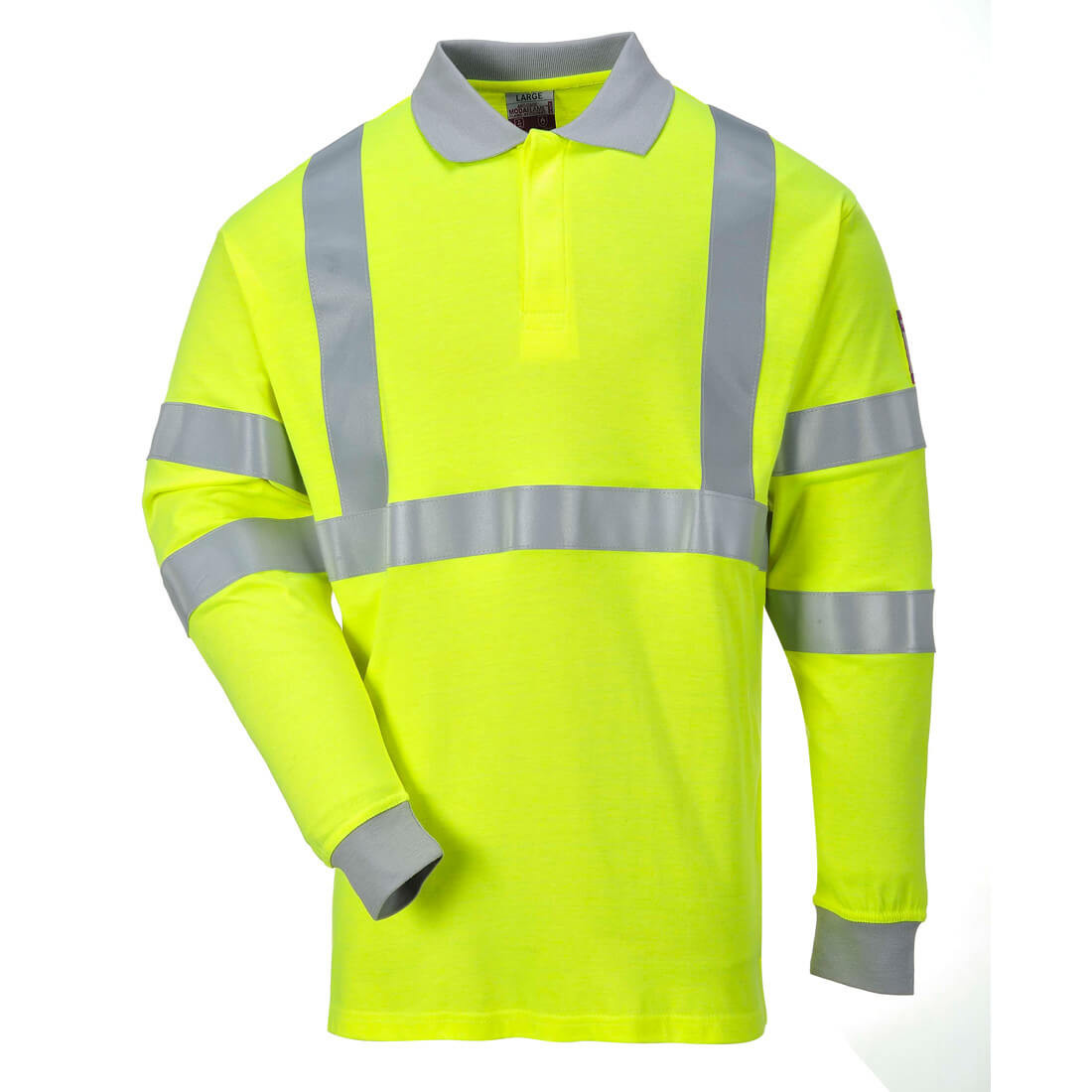 Flame-Resistant Anti-Static Hi-Vis Long sleeve Polo shirt - Safetywear