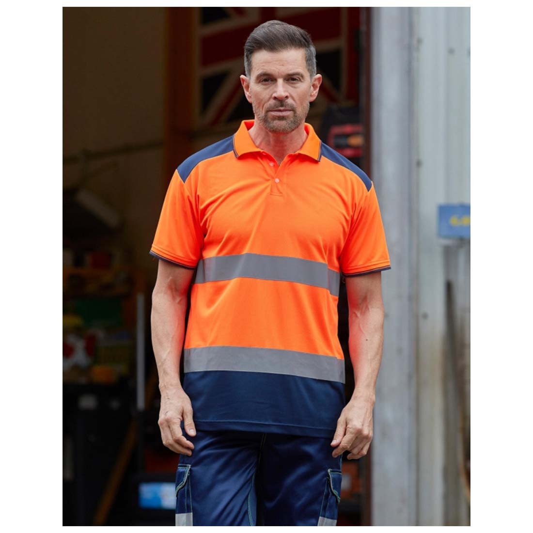 Zweifarbiges reflektierendes Polo-T-Shirt - Arbeitskleidung