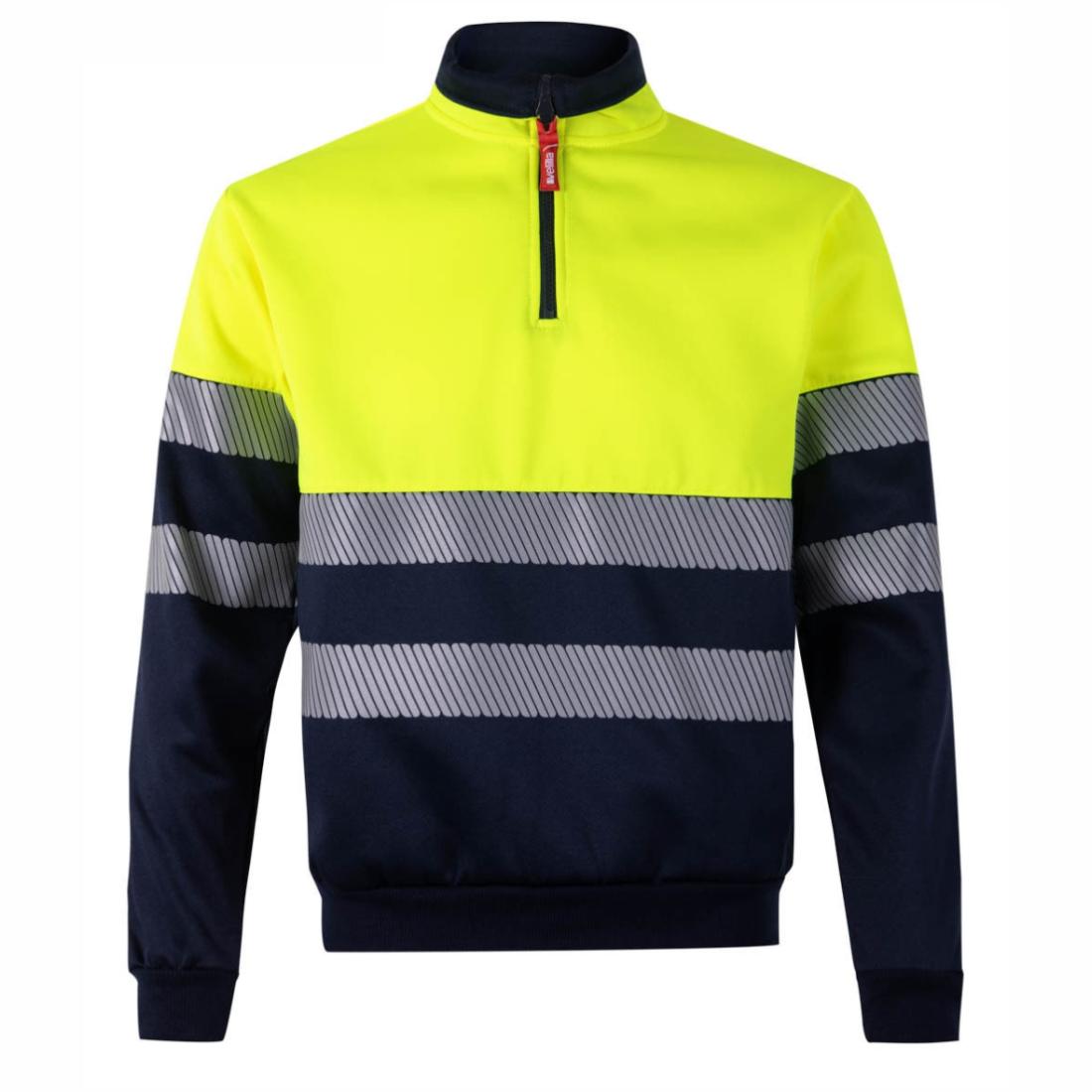 Bluzon HiVis bicolor cu fermoar 1/4 și benzi segmentate - Imbracaminte de protectie