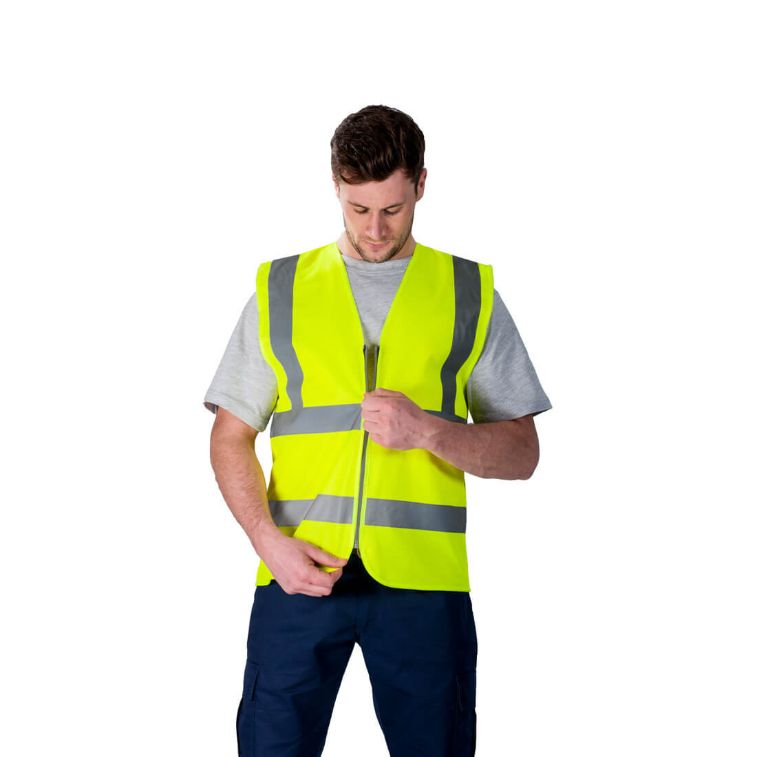 Hi-Vis Zipped Band & Brace Vest - Safetywear