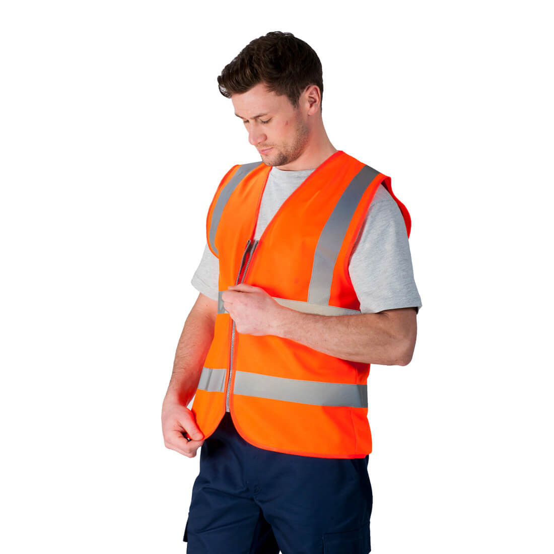 Warnschutzweste mit Reißverschluss, Arbeitskleidung - SafetyOne